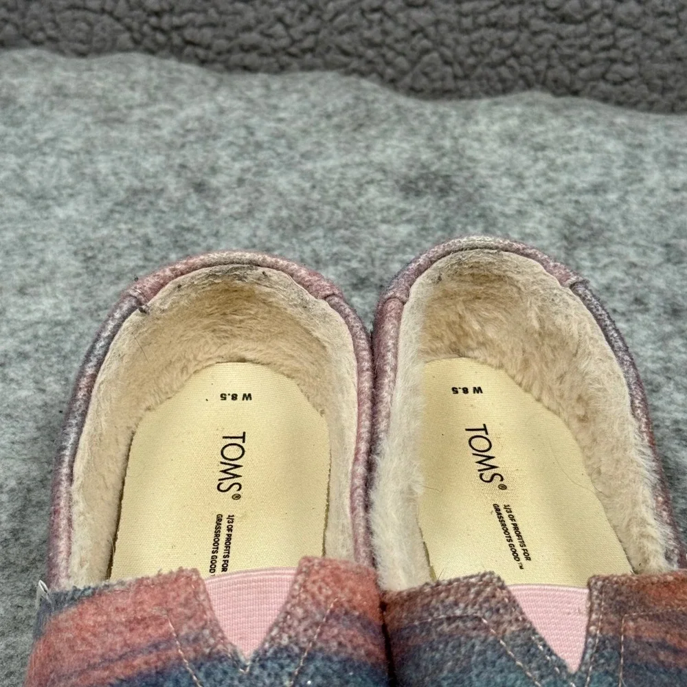 TOMS Womens Alpargata Faux Shearling Lined Slip On Shoes Multi Color Size 8.5